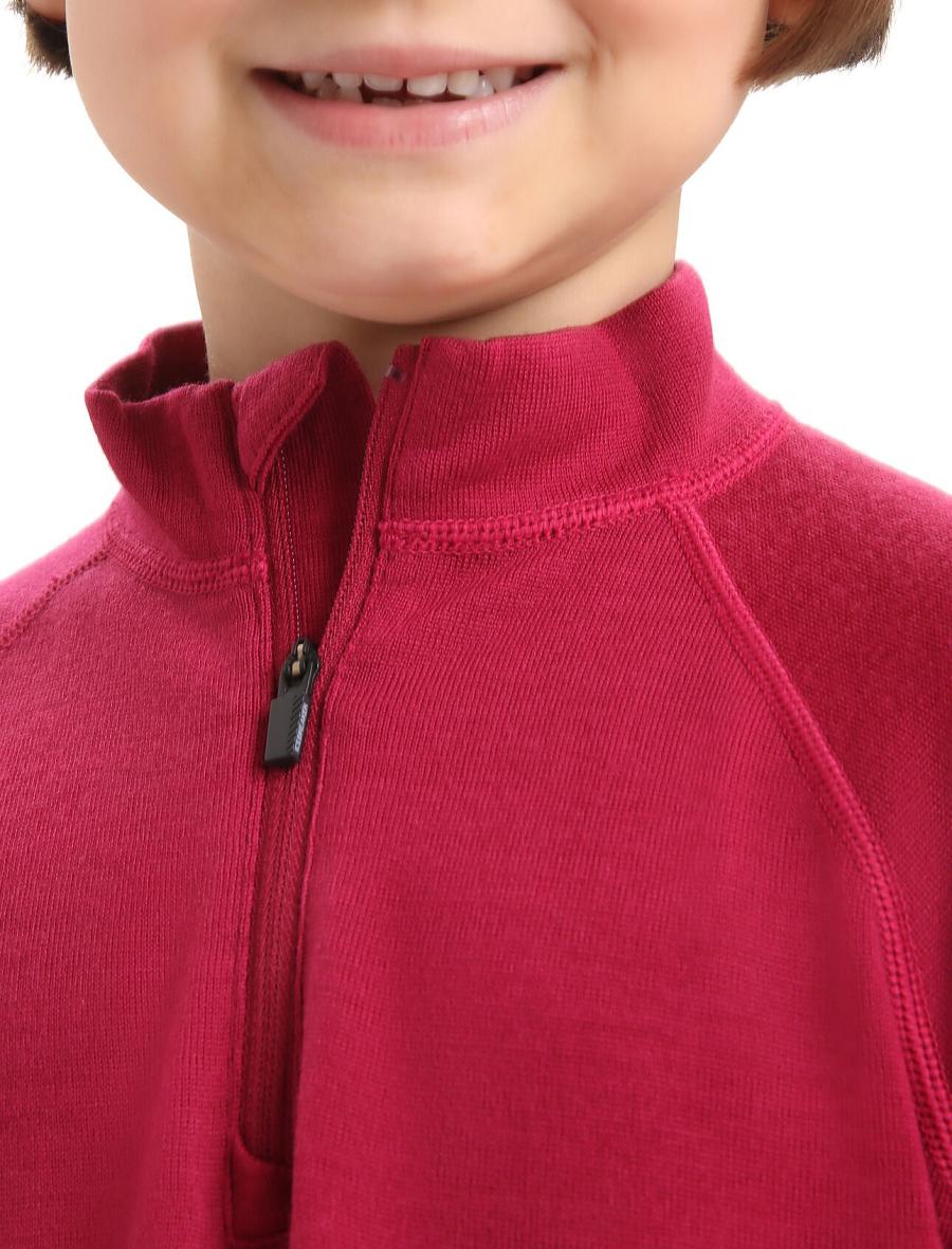 Cherry Icebreaker Merino 260 Tech Half Zip Thermal Top Kids' Long Sleeve | AU 1939SGLO